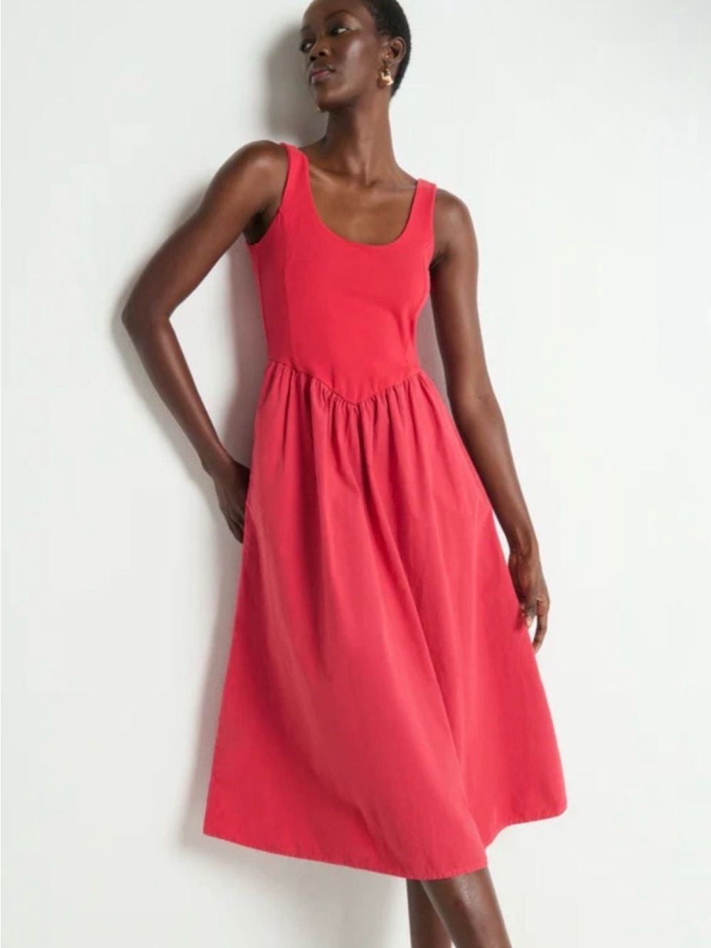 NWT Nation Los Angeles Fiona Red Heartbeat Drop Dress Large